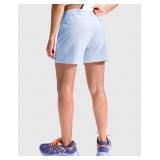 Sz XL LtBlue Mier Womens Flowy AthleticShorts A114