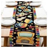 72x13' Back To School Burlap Table Runner A88