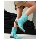 Sz 7 Teal Krypthixor Rhinestone Cowboy Boots A88