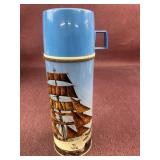 Vintage King Seeley Tall Metal Thermos Sailing