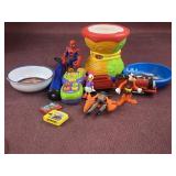 Assorted Toys and action figure bowls