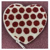 Vintage Beaded Heart Coin purse