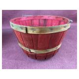 Red and Green Basket with handle 11'x 7 1/4'