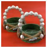 (2) Baseball Bat Shoes and Glove Desktop Resin