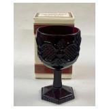 Vintage Avon Ruby Red Cape Cod Wine Water Glass
