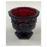 Vintage Avon Glass Ruby Color Cape Cod Footed