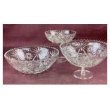 (3) Anchor Hocking Star of David Serving Bowls,
