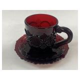 Vintage Avon Cape Cod Ruby Cup & Saucer Set