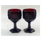 (2) Vintage Avon Ruby Red Cape Cod  Wine Water