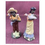 (2) Black Americana Boy and girl figurines