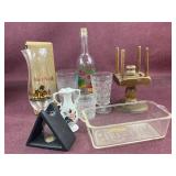 Assorted items including Anchor Hocking, vases,