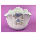 FTD 1992 White Planter with Blue, Pink and Yellow