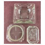 (3) Vintage Ashtrays, one is for cigars, one has