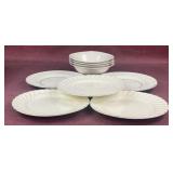 (9) Assorted Dinner plates and square serving