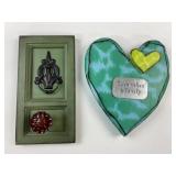 (2) pieces Wooden wall decor including Vintage