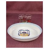Vintage 1995 Teamson pottery oval stoneware, and