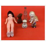 (5) Assorted Miniatures and a Vintage doll