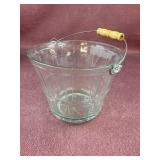VINTAGE ANCHOR HOCKING GLASS ICE BUCKET - BASKET