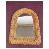 Vintage wicker hanging mirror 16ï¿½ tall 12ï¿½ wide