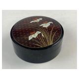 Yamanaka Black Lacquered Plastic Powder Box With