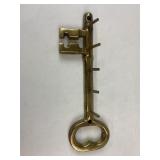 Vintage Brass Key Shaped Wall Hanging Key Holder