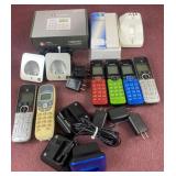 Assorted phones with chargers, Sentry Call