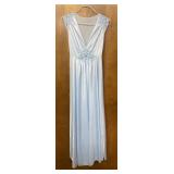 Vintage Baby Blue Gown with lace, floor length,