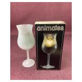 Animates Owl Glass Votive Clear Candle Holder
