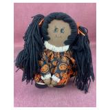 Shelf Sitter Wooden Doll with Halloween outfit