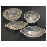 Crystal Footed Serving Bowl, Indiana Glass relish