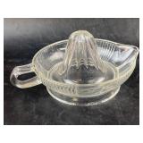 Vintage clear glass citrus reamer, has some chips