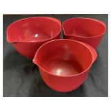 (3) Plastic Mixing bowls with pour spout, they