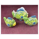 Ceramic green and yellow blow fish  napkin