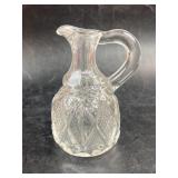Vintage pressed glass Cruet, the inside of the