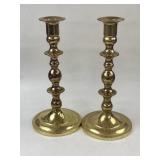 (2) Matching Brass Candle Holders, both have wear