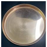 12' Round Copper Tray, has some scratches