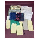 Assorted table linen, and handmade cloth book