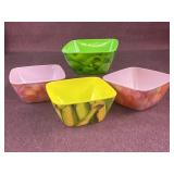 (4) Plastic serving bowls