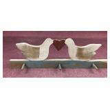 Wooden lovebirds utensil rack