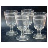 (4) Vintage Depression Glass Barware Glasses, 5