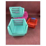 (4) Plastic Storage baskets
