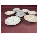 Assorted Serving bowls, gravy boat with attached
