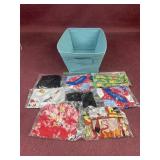 (8) Assorted pattern cloth masks and cloth