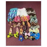 Crocheted dog outfits, dog neckties and bow ties