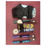 (6) Dog Collars and Harness, New, assorted sizes