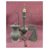 Salvage Brass items, missing part of the candle