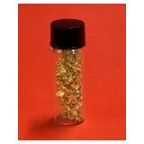 Gold Slivers in Bottle 1 3/4' tall
