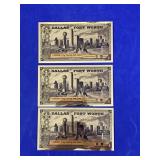(3) One Dollar Dallas Fort Worth Goldbacks