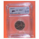1992-P Austin Hutto, CEO Quarter ICG MS67