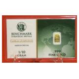 1/10 Gram Gold Bench Card